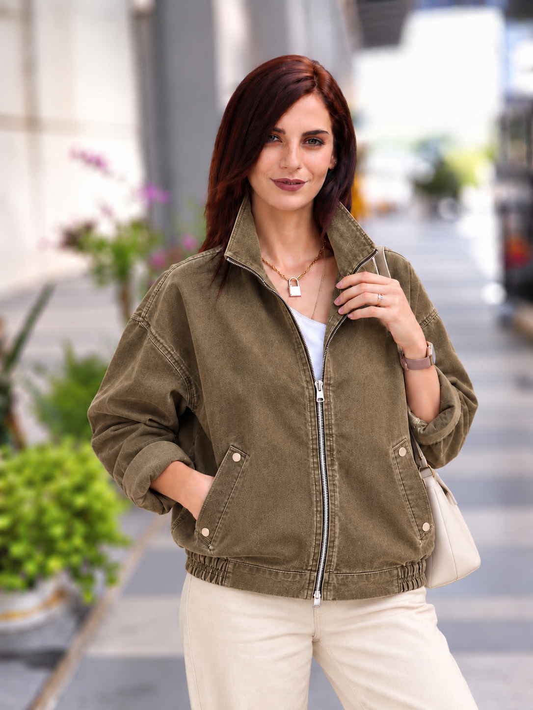 Boyfriend gabardin ceket açık kahve