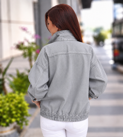 Boyfriend gabardin kumaş buz mavisi