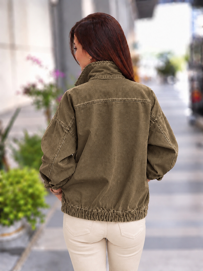 Boyfriend gabardin ceket açık kahve